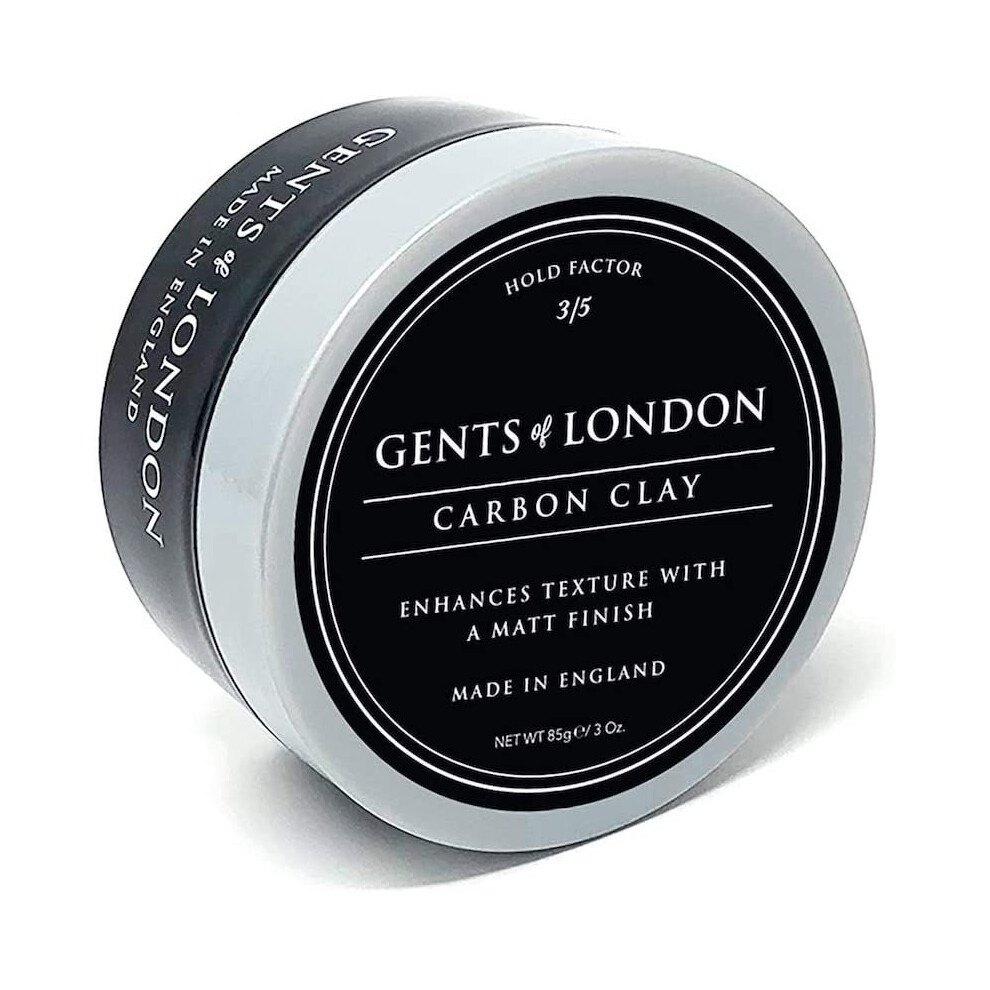 Gents of London Carbon Clay Matt Medium Hold Professional Hair Styling Wax (85g)