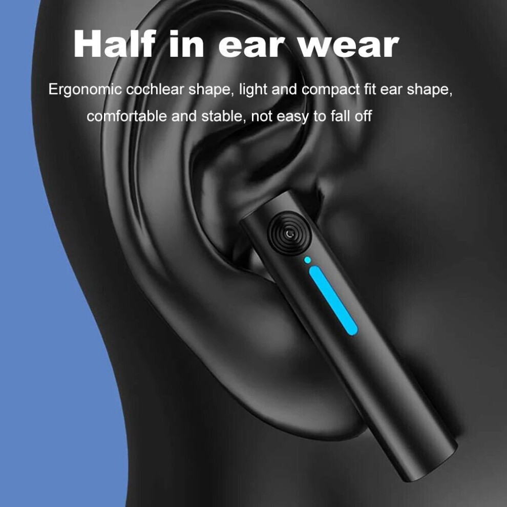 (Black) Tws Bluetooth 5.0 Earphone Touch Deep Bass Earbuds Headset Led Digital Indicator Headphones With Mic Black 6112212045114