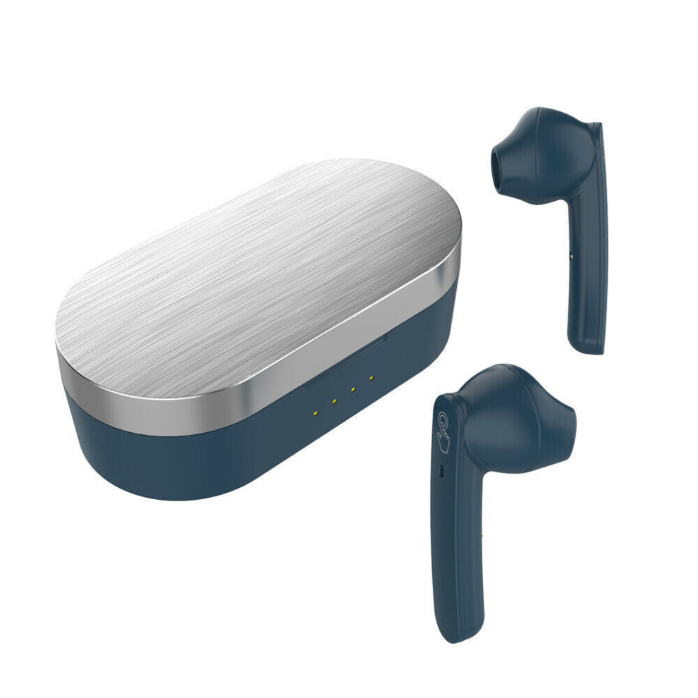 (Dark ) Touch Control Tooth 5.0 Earbuds Tws Wireless Stereo Binaural Call In-Ear Earphone Headphones With Hd Mic Blue 6112212044377
