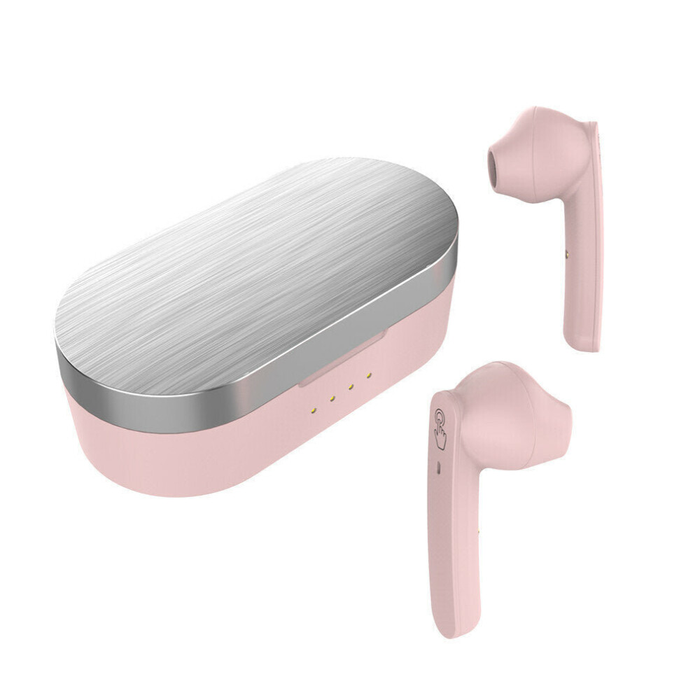 (Pink) Touch Control Bluetooth 5.0 Earbuds Tws Wireless Stereo Binaural Call In-Ear Earphone Headphones With Hd Mic Pink 6112211950143