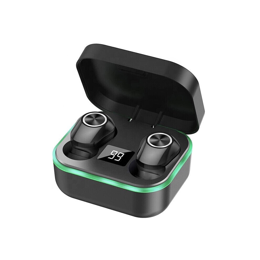 (Black) Tws Bluetooth 5.0 Earphones Wireless In-Ear Earbuds Noise Cancelling Handsfree Stereo Headset With Microphone For Smartphones Black 6112212045480
