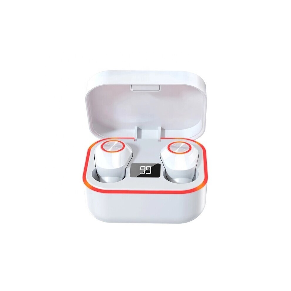 (White) Tws Bluetooth 5.0 Earphones Wireless In-Ear Earbuds Noise Cancelling Handsfree Stereo Headset With Microphone For Smartphones White 6112212053577