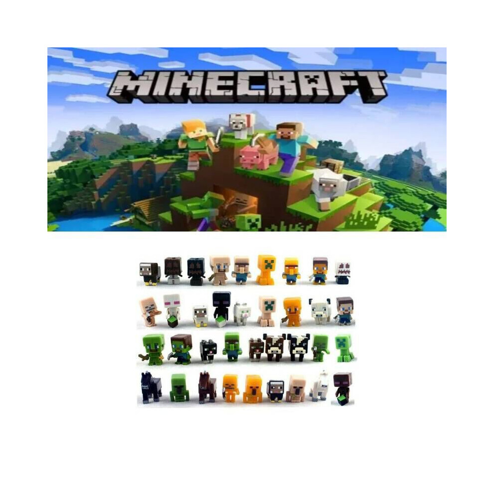Minecraft 36-Pack Mini Cute Action Figure Kids Toys Steve Creeper Best Gift