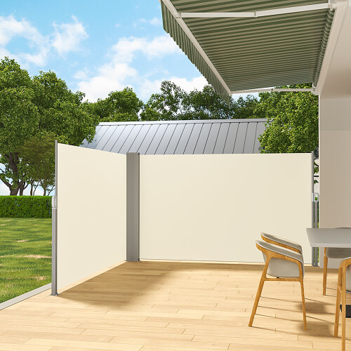 Living And Home Retractable double side awning privacy screen patio awning, 180 x 600 cm