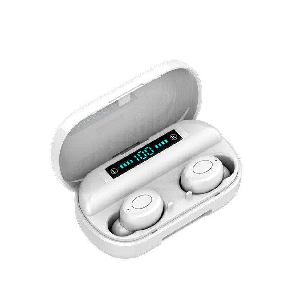 (White) Tws Wireless Bluetooth 5.0 Earphone 4000Mah Led Battery Display Touch Control Ipx7 Waterproof 9D Surround Sound Headphones With Charging Case White 6112211950891