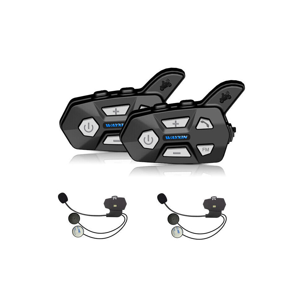 (A) 2Pcs Bluetooth Intercom 2 Rider Fm Motorcycle Bluetooth Helmet Intercom 1000M Moto Interphone Helmet Headsets 6112212040959