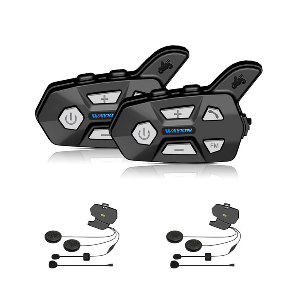 (B) 2Pcs Bluetooth Intercom 2 Rider Fm Motorcycle Bluetooth Helmet Intercom 1000M Moto Interphone Helmet Headsets 6112212054383