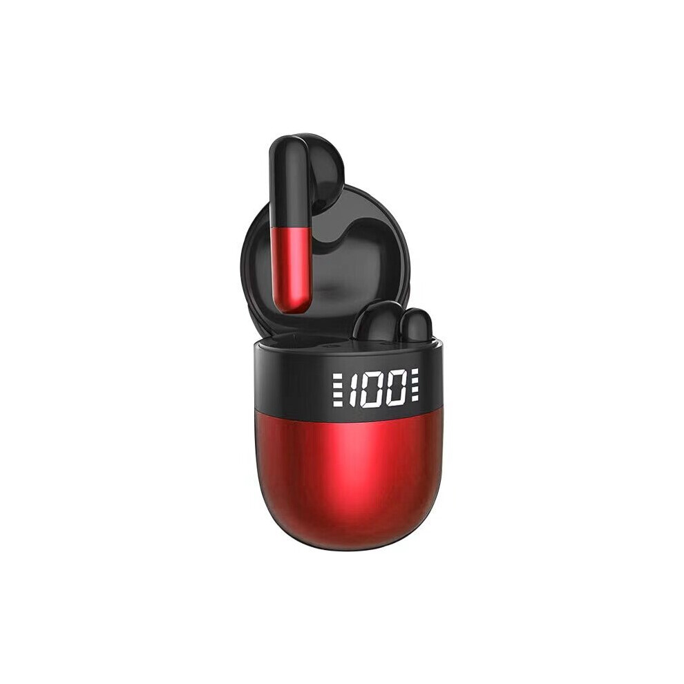 (Red) Tws Wireless Headset Bluetooth Headphones Noise Cancelling Hifi Stereo Sport Waterproof Earphones With Mic Red 6112212053522