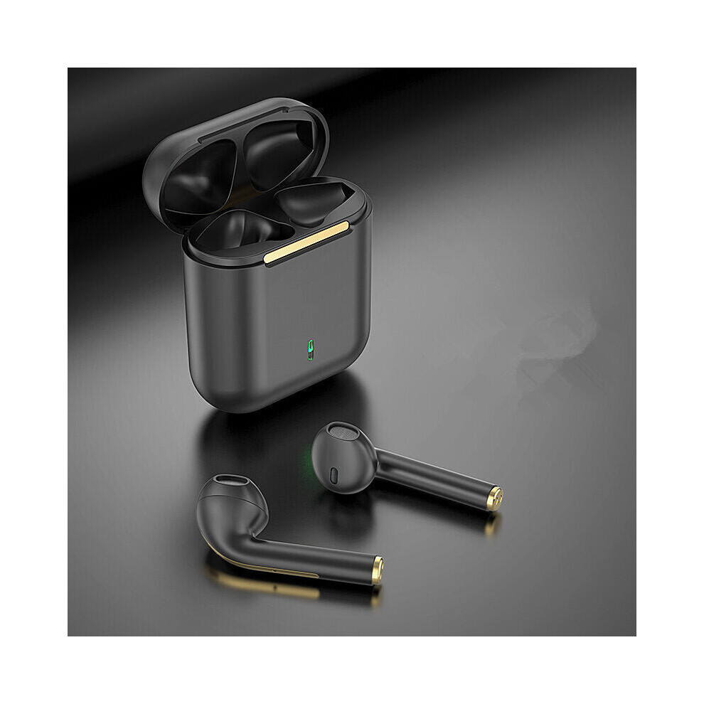 (Black) Business Bluetooth 5.0 Earbuds Tws Wireless Binaural Earphone Dynamic Headsets With Charging Box Black 6112212044001
