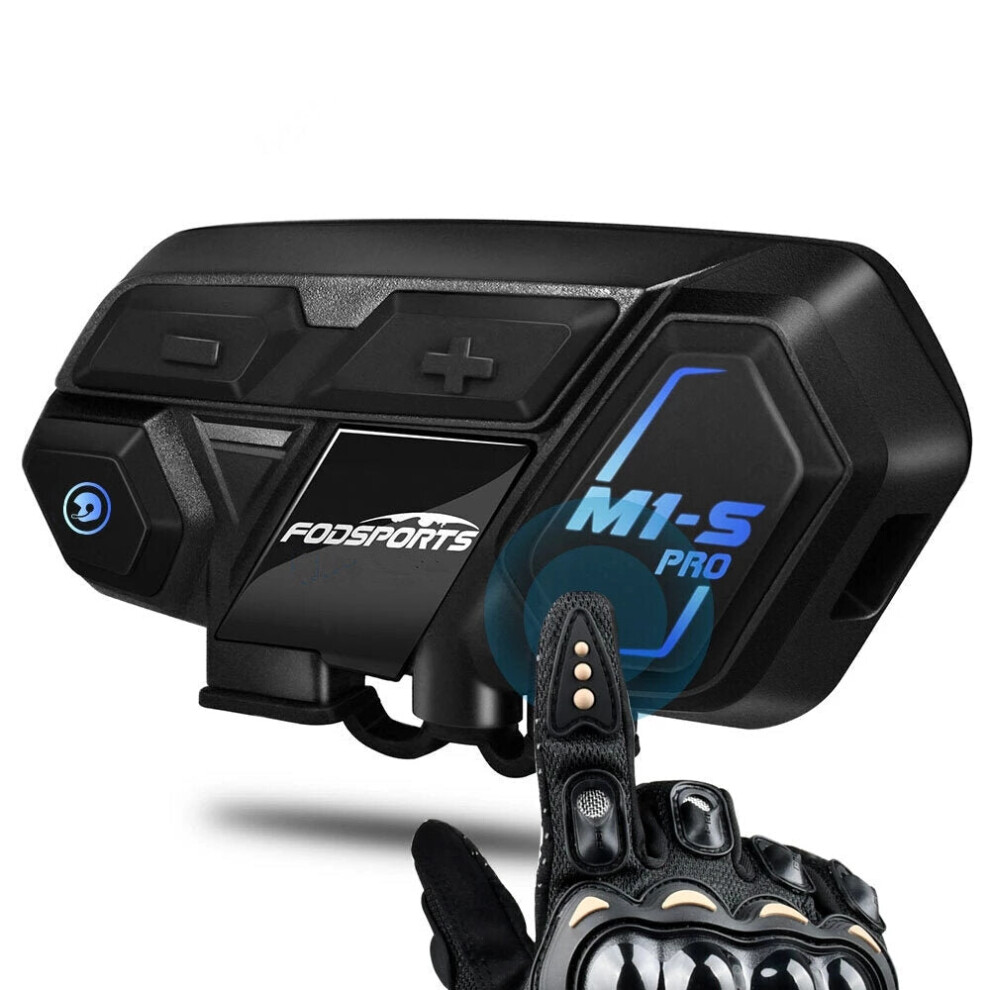 Single Fodsports -S Pro Motorcycle Helmet Intercom Bluetooth Helmet Headsets 8 Rider 2000M Group Interphone 6112212044254