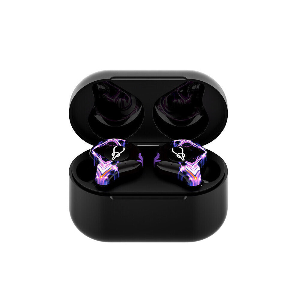 (Purple) In Ear True Wireless Bluetooth 5.0 Headphone Bass Gaming Music Low Latency Earphone Earbud With Mic Purple 6112212050507
