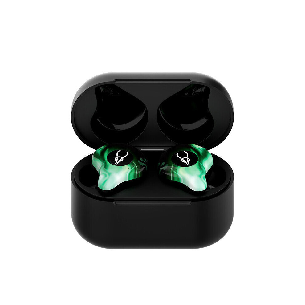 (Green) In Ear True Wireless Bluetooth 5.0 Headphone Bass Gaming Music Low Latency Earphone Earbud With Mic Green 6112212043363