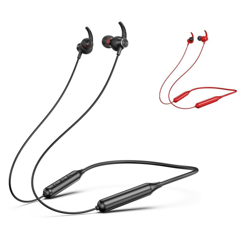(Black) Bluetooth Earphone Wireless Neckband Headphone In-Ear Earbuds Durable Sports Stereo Headset With Mic For Iphone Black 6112212042151