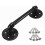 Black Iron Pipe Door Handle 29.5cm Threaded Pipe Drawer Pull with Screws 1