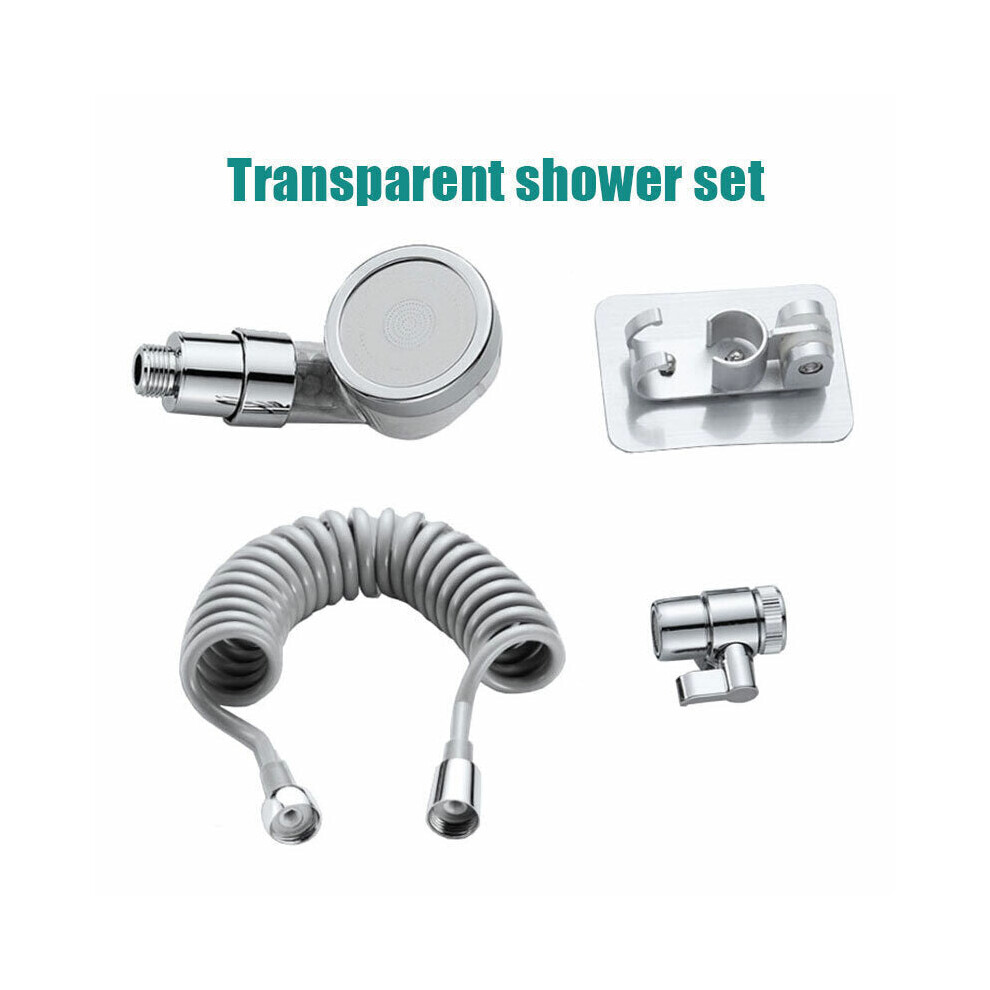 (Transparent Shower set) Bathroom Kitchen Hose Bath Tub Shower Hand Held Spray Mixer Spout Faucet Tap Set