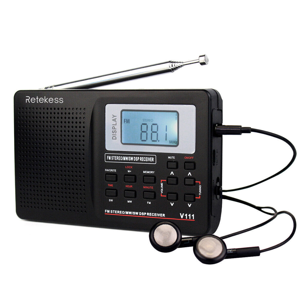 (Americas Region) Full Band Radio Fm Mw Sw Stereo Station Receiver Portable Clock Alarm 6112211954790