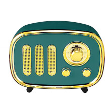 (Black) Portable Vintage Retro AM FM Radio bluetooth Speaker TF Card USB MP3 Music Player