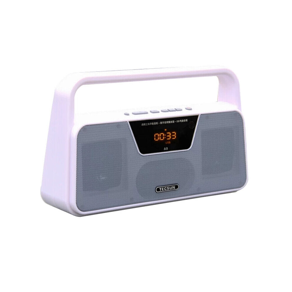 (White) Fm Stereo Radio Reception Led Digital Display Mp3 Player Speaker Portable U Disk Tf Card White 6112211858883
