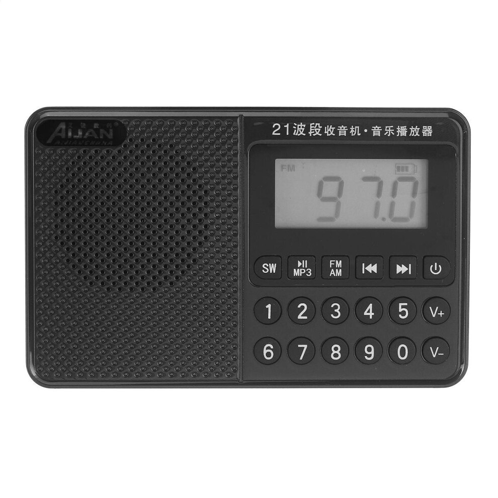 (Red) Portable Fm Am Sw Full Band Dual Antenna Radio U Disk Tf Card Mp3 Music Player Red 6112211858340