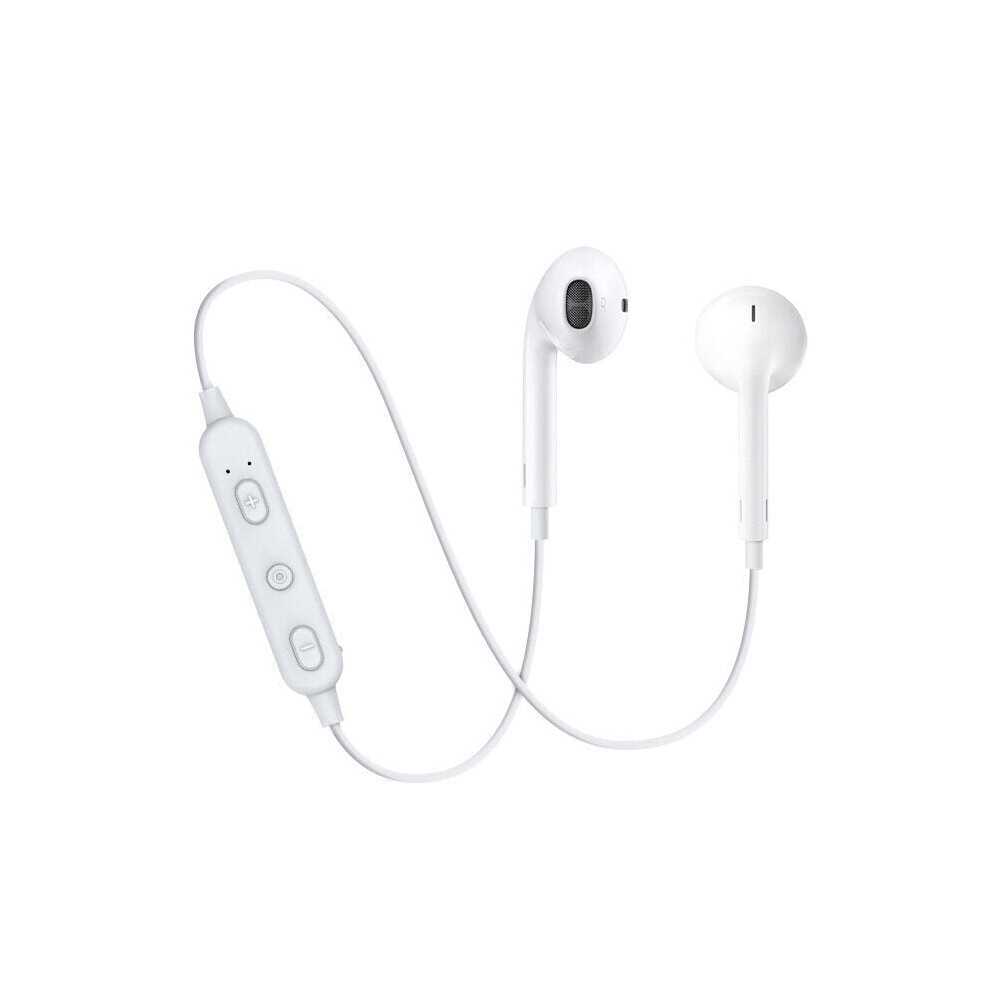 (White) Bluetooth Earphone Wireless 5.0 Lightweight Neckband Sport Stereo Music Headphone Headset With Mic White 6112212042137