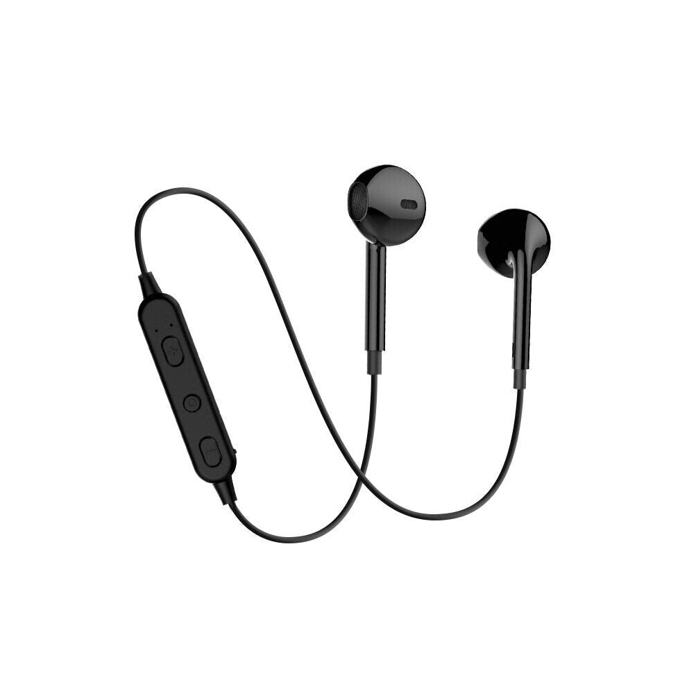 (Black) Bluetooth Earphone Wireless 5.0 Lightweight Neckband Sport Stereo Music Headphone Headset With Mic Black 6112211950549