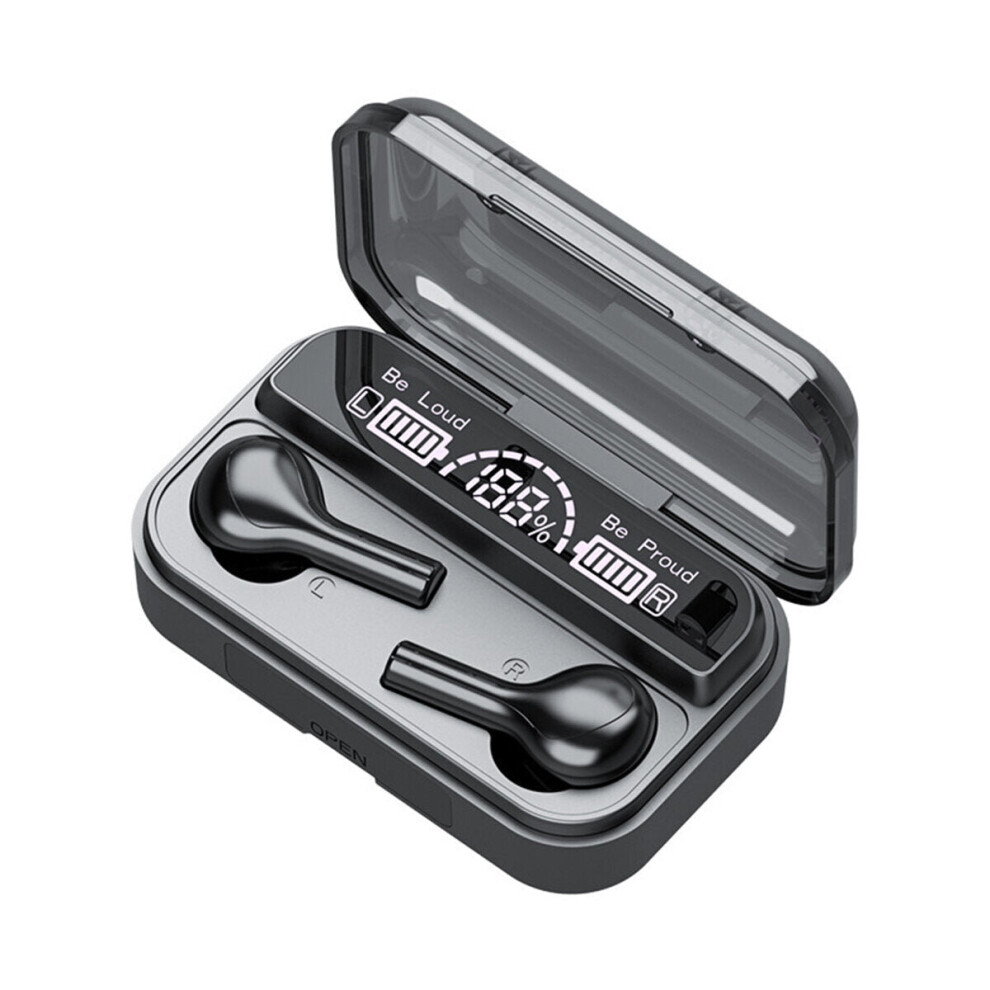 Tws Wireless Earbuds Bluetooth 5.0 Earphone Led Display Power Bank Stereo Music Mini Earphone Headphone With Mic Black 6112212048719