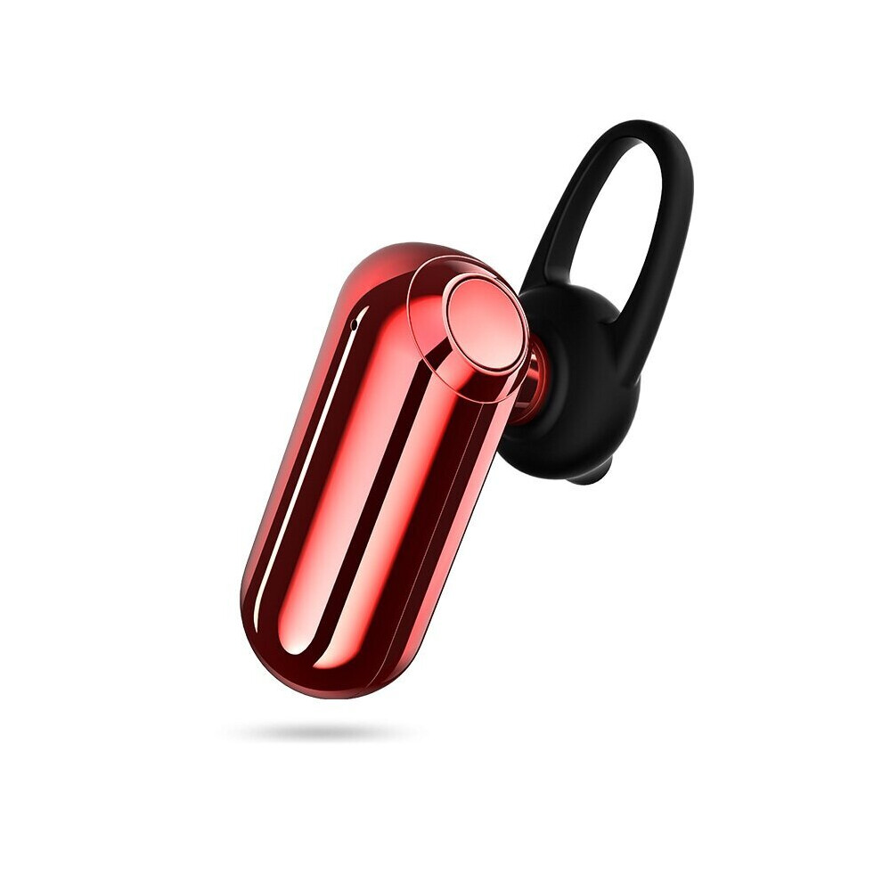 (Red) Wireless Bluetooth Earphone Mini Invisible Single Earbuds Handsfree Noise Cancelling Mic Headphone Red 6112212049532