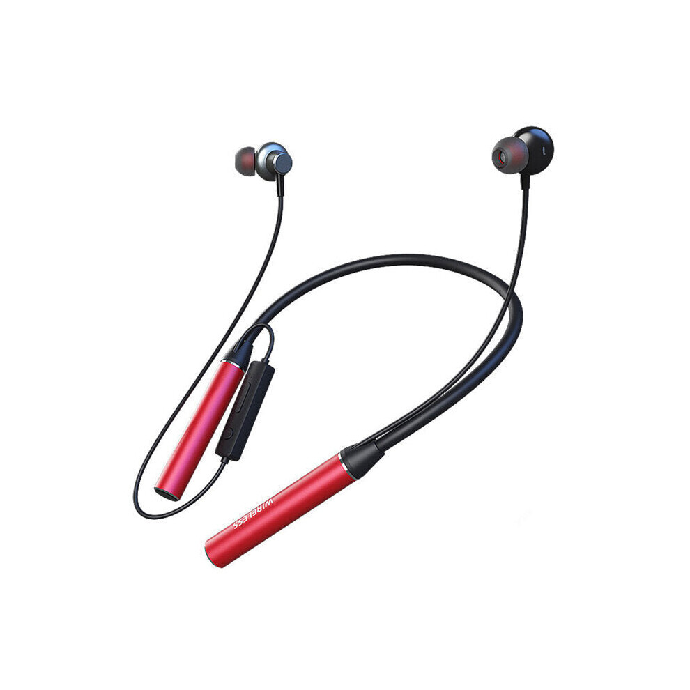(Red) Wireless Neckband Bluetooth Earphone 80 Hours Playback Stereo Bass Sport Headphones Earphones Tf Card Magnetic Headset With Mic Red 6112212050460