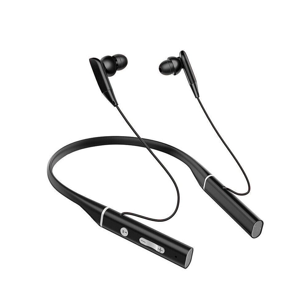 (Black) Bluetooth Headphone Neckband Earphone 15-Hour Playtime Skin-Friendly Stereo Sports Earbuds For Driving Business Office Black 6112212042236