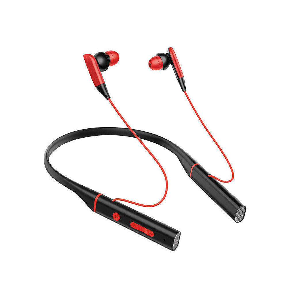 (Red) Bluetooth Headphone Neckband Earphone 15-Hour Playtime Skin-Friendly Stereo Sports Earbuds For Driving Business Office Red 6112212052877