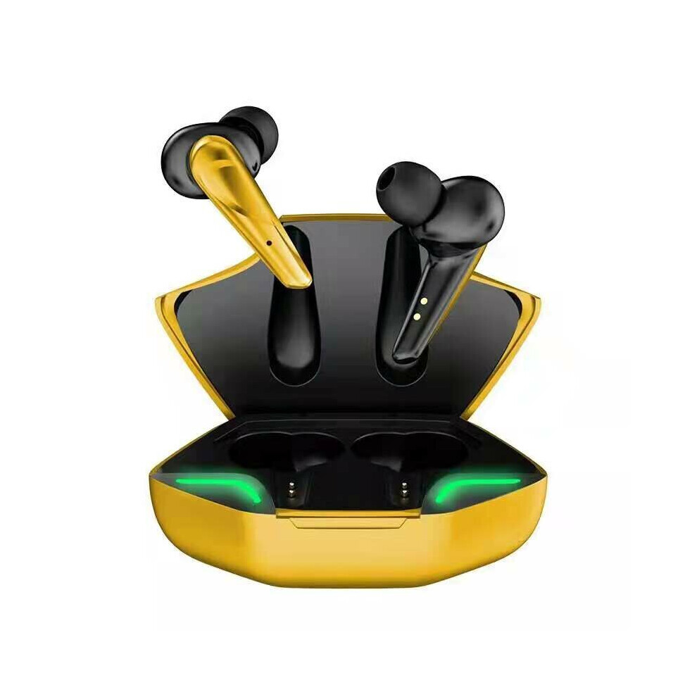 (Yellow) Tws Bluetooth Headset Bt5.0 Wireless Headphone Long Life Hifi Stereo Powerful Bass Low Latency Earphone With Mic Yellow 6112212051290