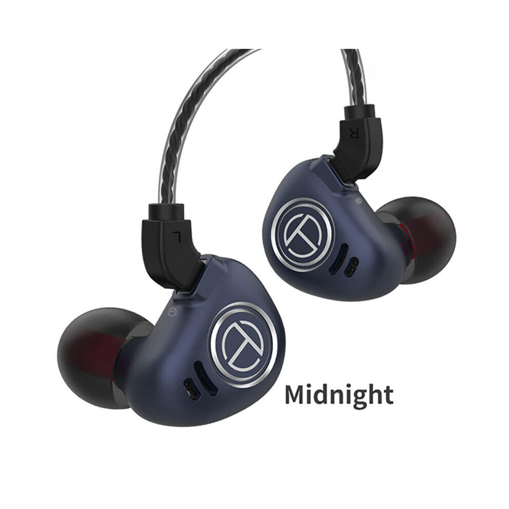 (Midnight, Without-Microphone) In-Ear Hifi Earphone Balanced Armature Dynamic Driver Bass Headphones 6112211951317
