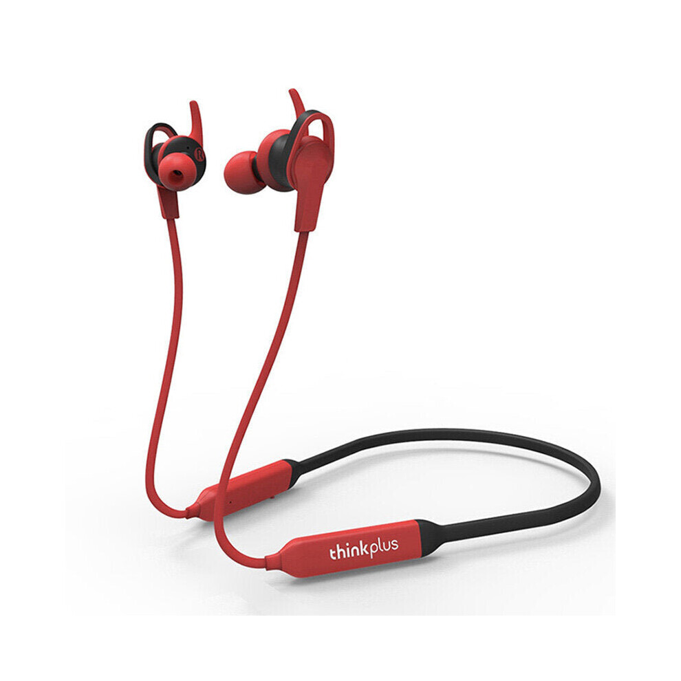 (Red) Bluetooth V5.0 Earphones Dual Dynamic Drivers Hifi Sound Ipx5 Waterproof Neckband Sports Headset With Mic Red 6112212053669