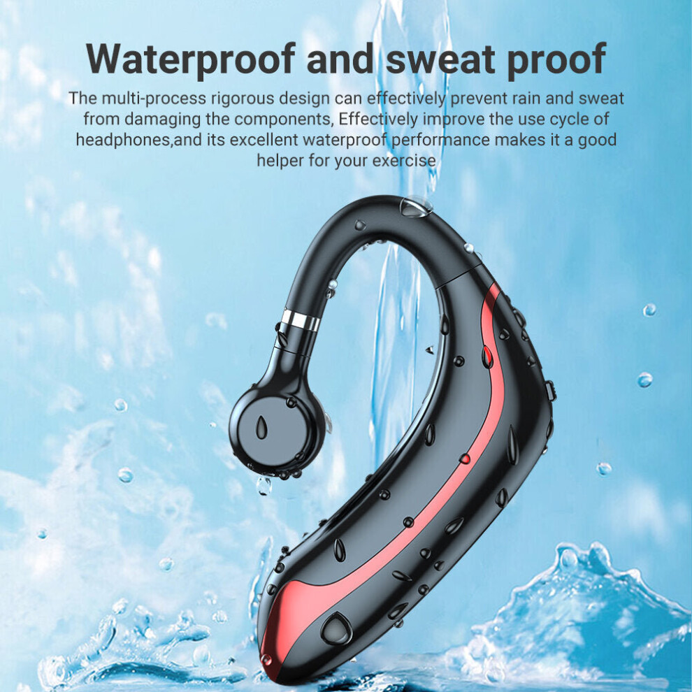 (Pink) 180Rotating Bluetooth 5.0 Playtime 25 Hours Single Headset Waterproof Touch Control Headphone Pink 6112212052402