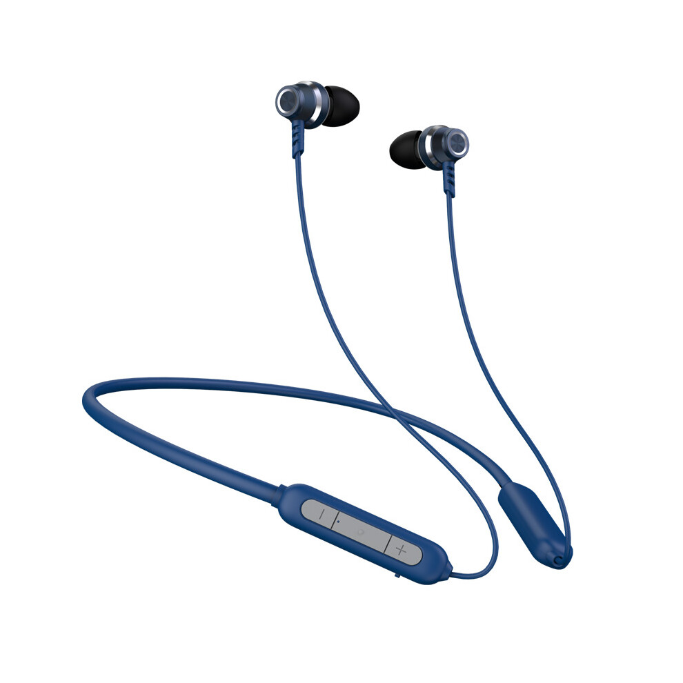 (Blue) Tooth 5.0 Earphones Hifi Bass Neckband Waterproof Sport Earphone Headset With Mic Blue 6112212051733