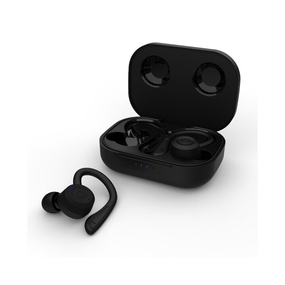 (Black) Tws Earphone Bluetooth Wireless Headphones Stereo Hd Nfc Ipx6 Waterproof Sports Earhook Earbuds With Mic Black 6112212047392