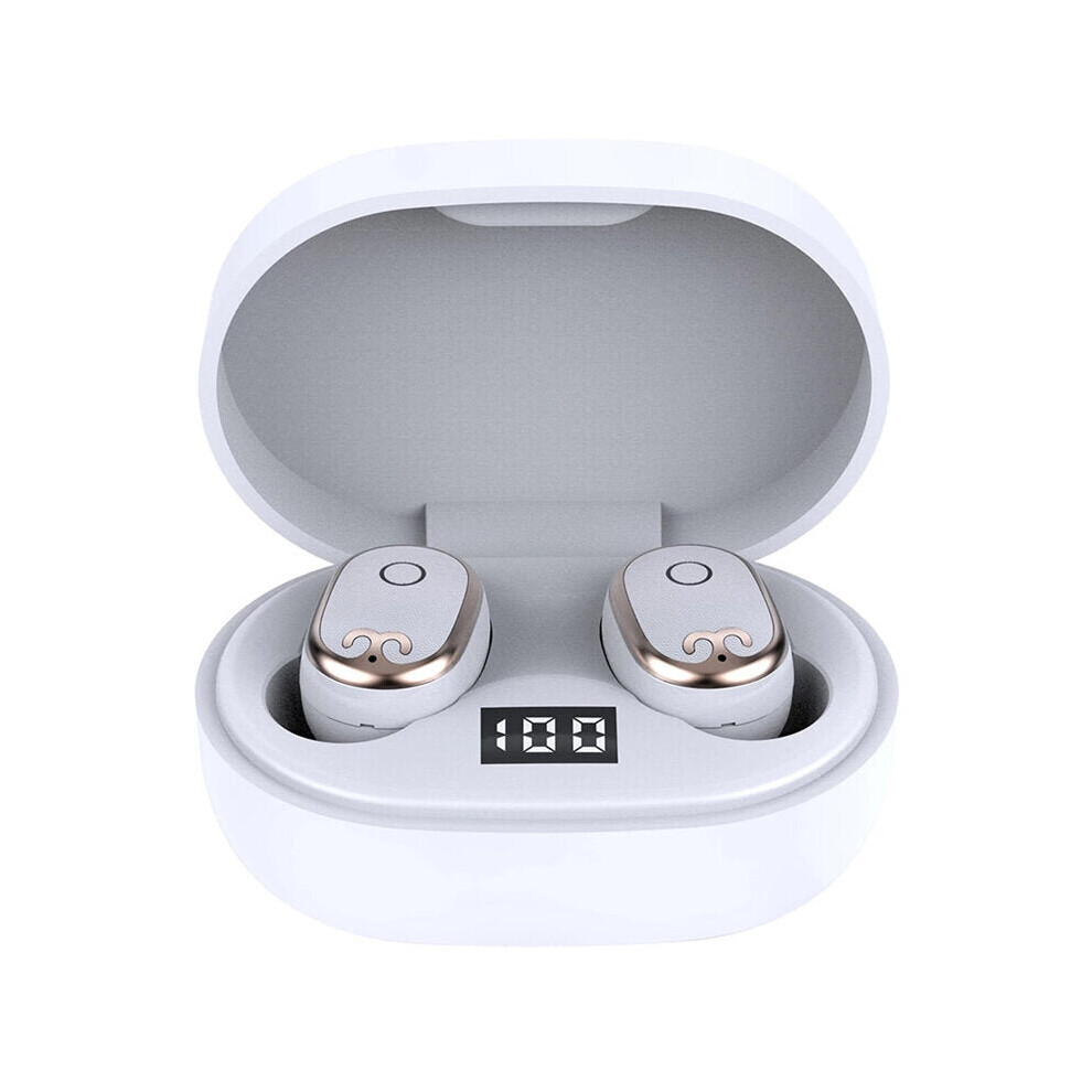 (White) Tws Bluetooth Headset Bt5.0 Wireless Headphone Long Life Hifi Stereo Powerful Bass Low Latency Earphone With Mic White 6112212051122