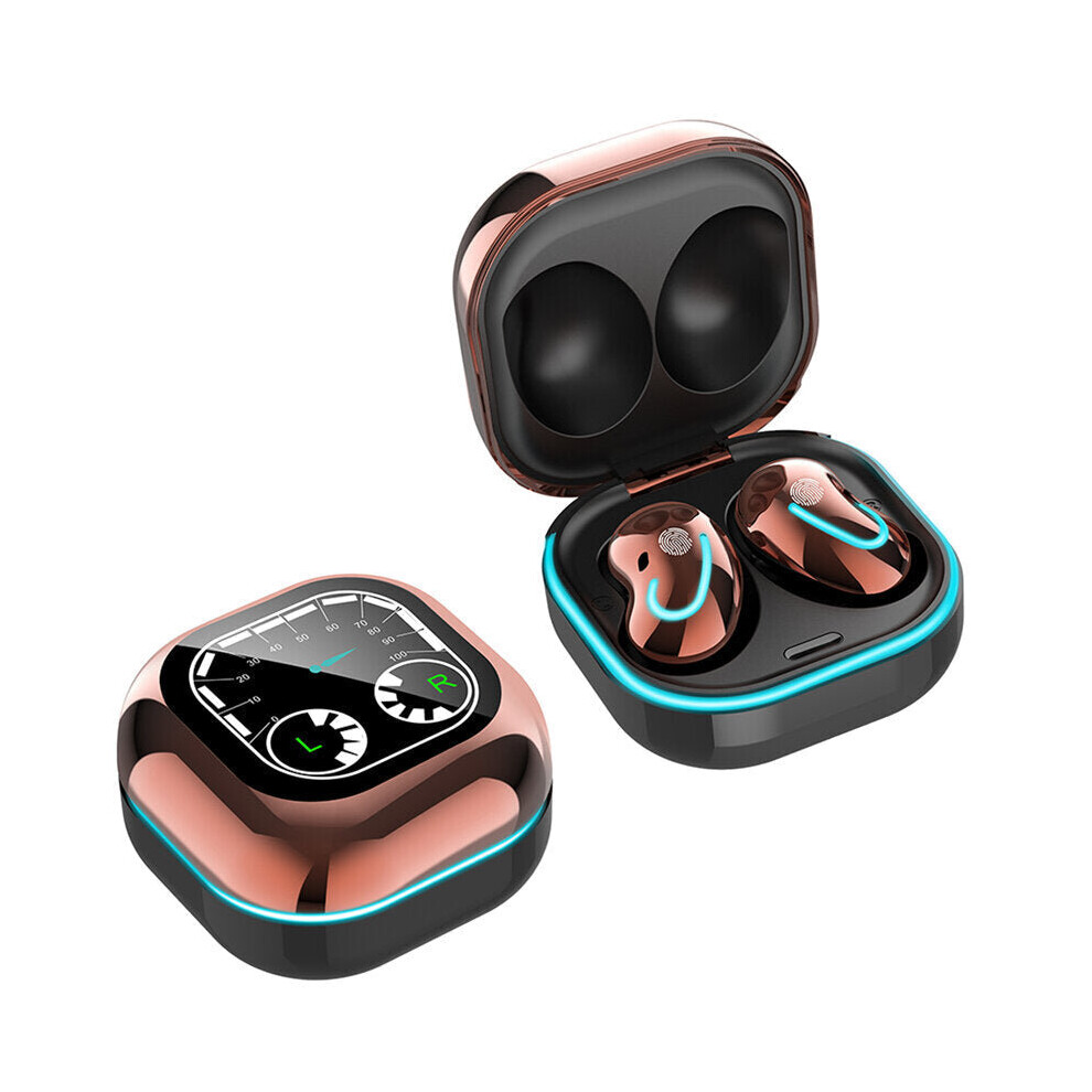 (Gold) Tws Bluetooth V5.1 Earphone Wireless Headphones Hifi Noise Reduction Earbuds Led Display Touch Control Sweatproof Sports Headset With Mic Gold 6112212053720