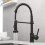 (Black) Stainless Steel Kitchen Pull-Down Spray Sink Faucet Pull Out LED Mixer Tap 4