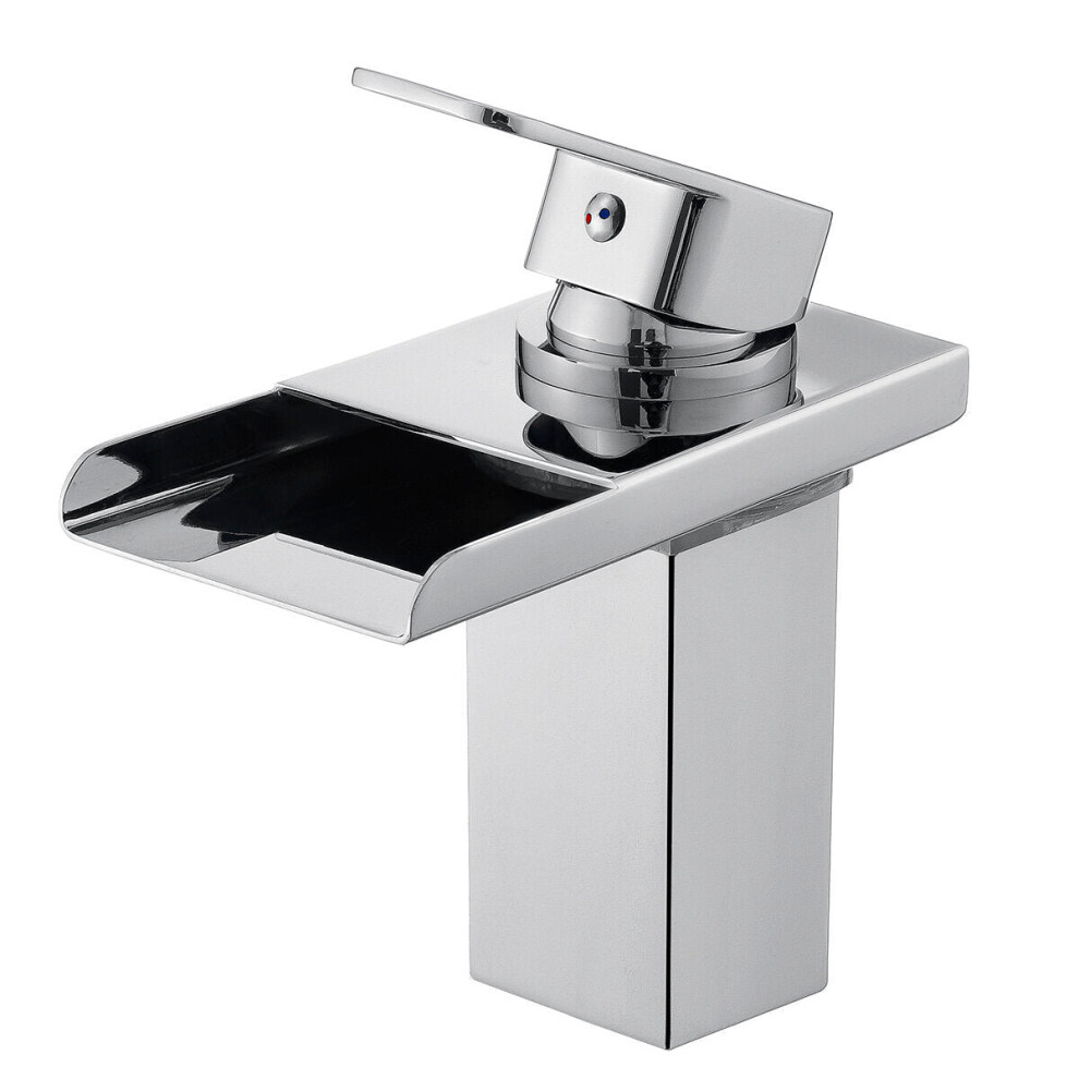 Modern Brass Chrome Mixer Tap Waterfall Kitchen Bathroom Basin Sink Faucet Holes 3654659427717