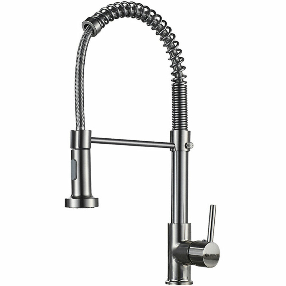 Modern Kitchen Sink Mixer Tap Chrome Monobloc Basin Twin Lever Taps Swivel 360