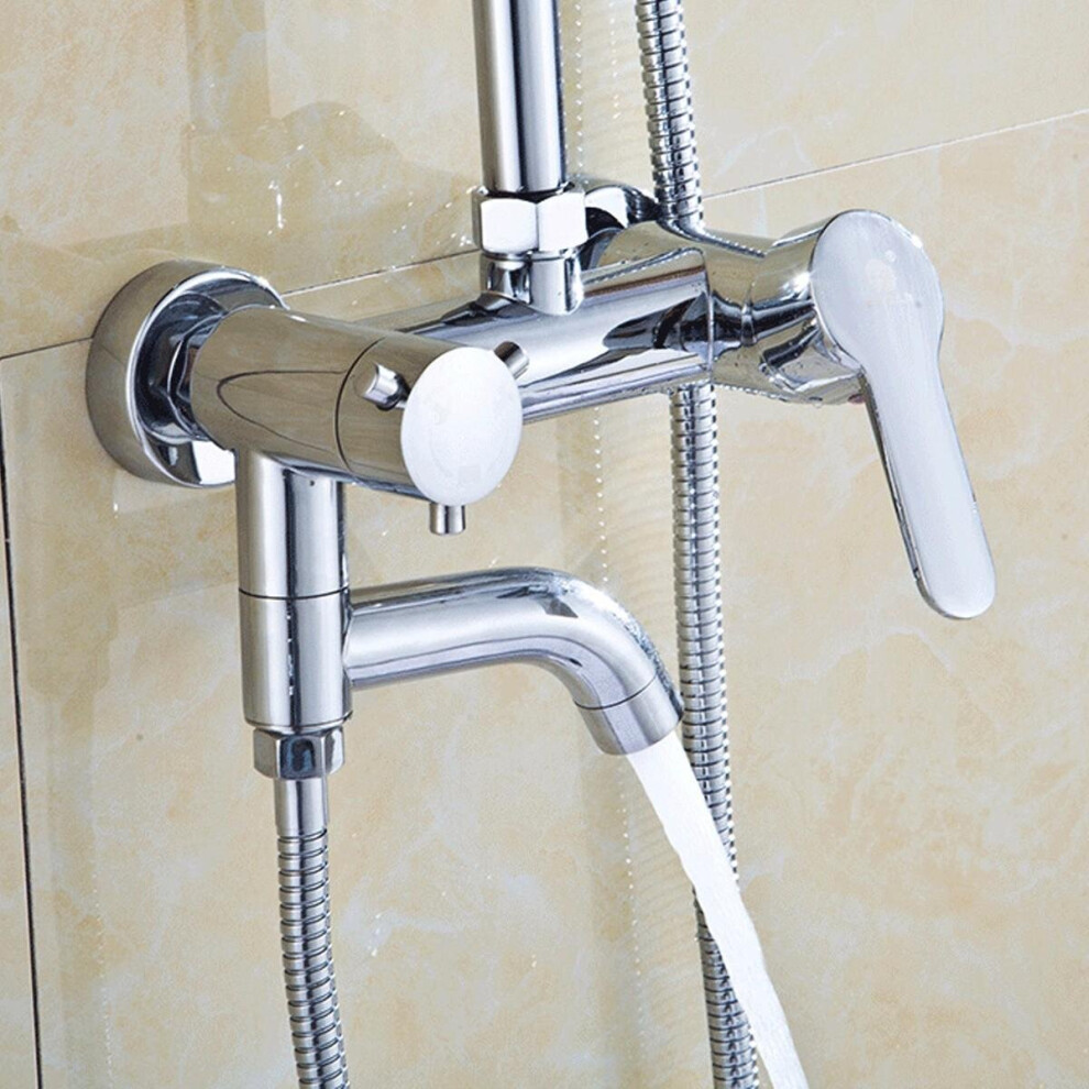 Modern Chrome Bathroom Filler Shower Bath Sink Hand Held Wall Mounted Mixer Tap Faucet 3654659427748
