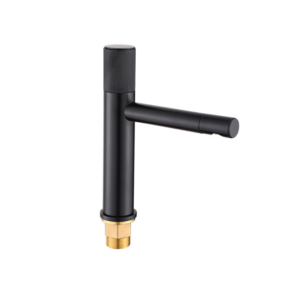 (Back, rotatable water outlet) Black Silver Swive Spout Basin Faucet Bathroom Vessel Sink Mixer Tap Single Lever 360 Rotate Hot Cold Water