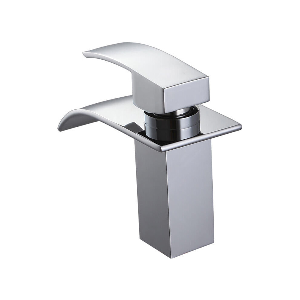 Bathroom Waterfall Sink Faucet Single Lever Mixer Tap Hot Cold Brass Faucets