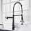 (Black, Round Handle) Kitchen Faucet with Flexible Pull-Down Sprayer 5