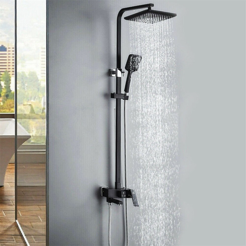 (Constant Temperature) Black Shower System Thermostatic Faucet Column Handheld Set