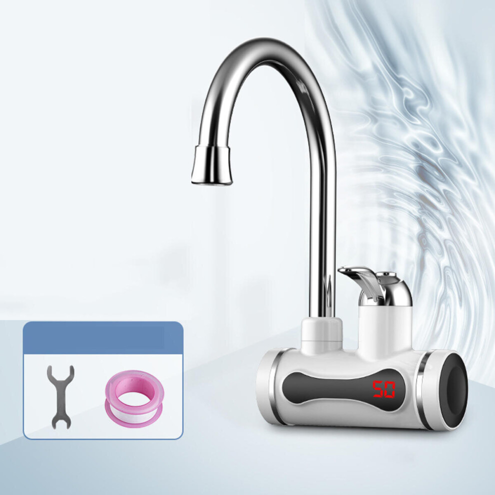 (Type A) 220V Tankless Electric Kitchen Water Heater Tap Instant Hot Faucet Cold Heating