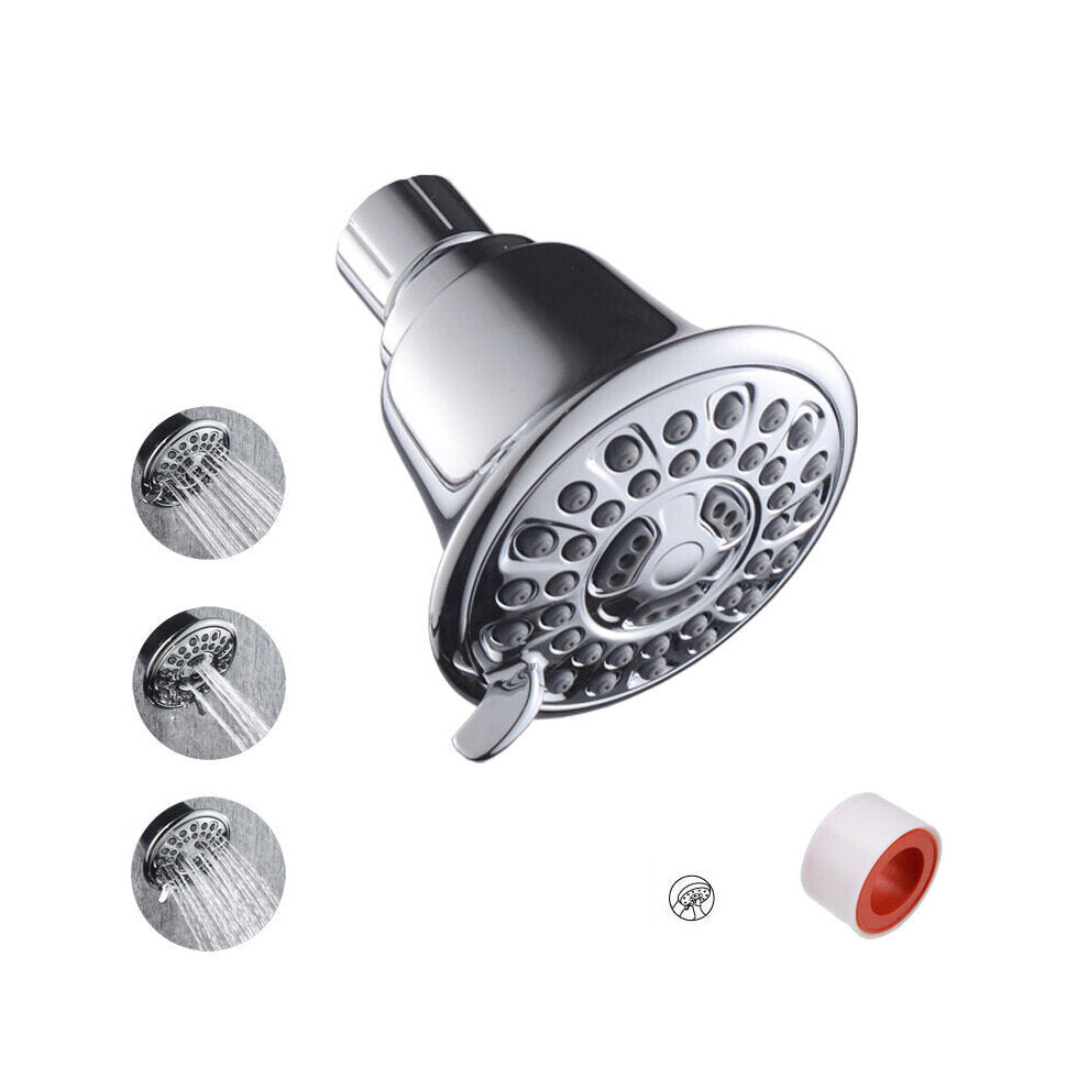 3-Functions Showerhead Adjustable High Pressure Top Spray Bathroom Rain Shower Head 2.0GPM Water Saving Nozzle