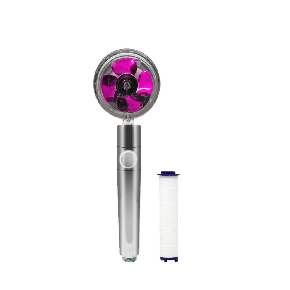 (Purple) High Pressure Flow Turbo Shower Head Water Saving Spray Handheld Turbocharged Showerhead 360 Degrees Rotating Massage Filter Head Bathroom 3654659416094