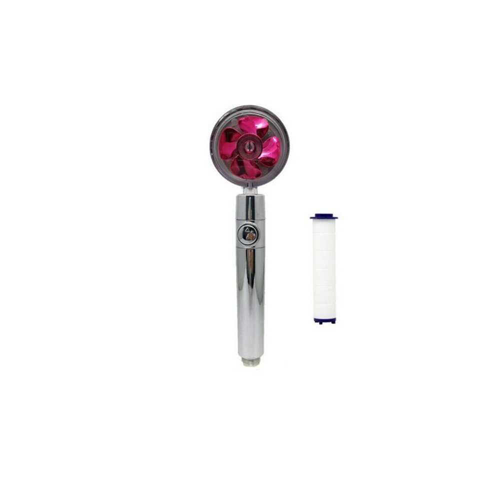 (Red) High Pressure Flow Turbo Shower Head Water Saving Spray Handheld Turbocharged Showerhead 360 Degrees Rotating Massage Filter Head Bathroom 3654659421951